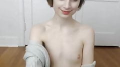 Short haired teen with hairy pussy and tiny tits