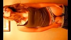 Amateur teen strips and strokes her cunt