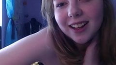 Chubby cam girl pleasures herself and chats